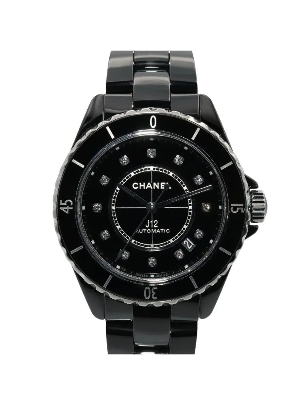 Chanel Watch Diamond Black Ceramic